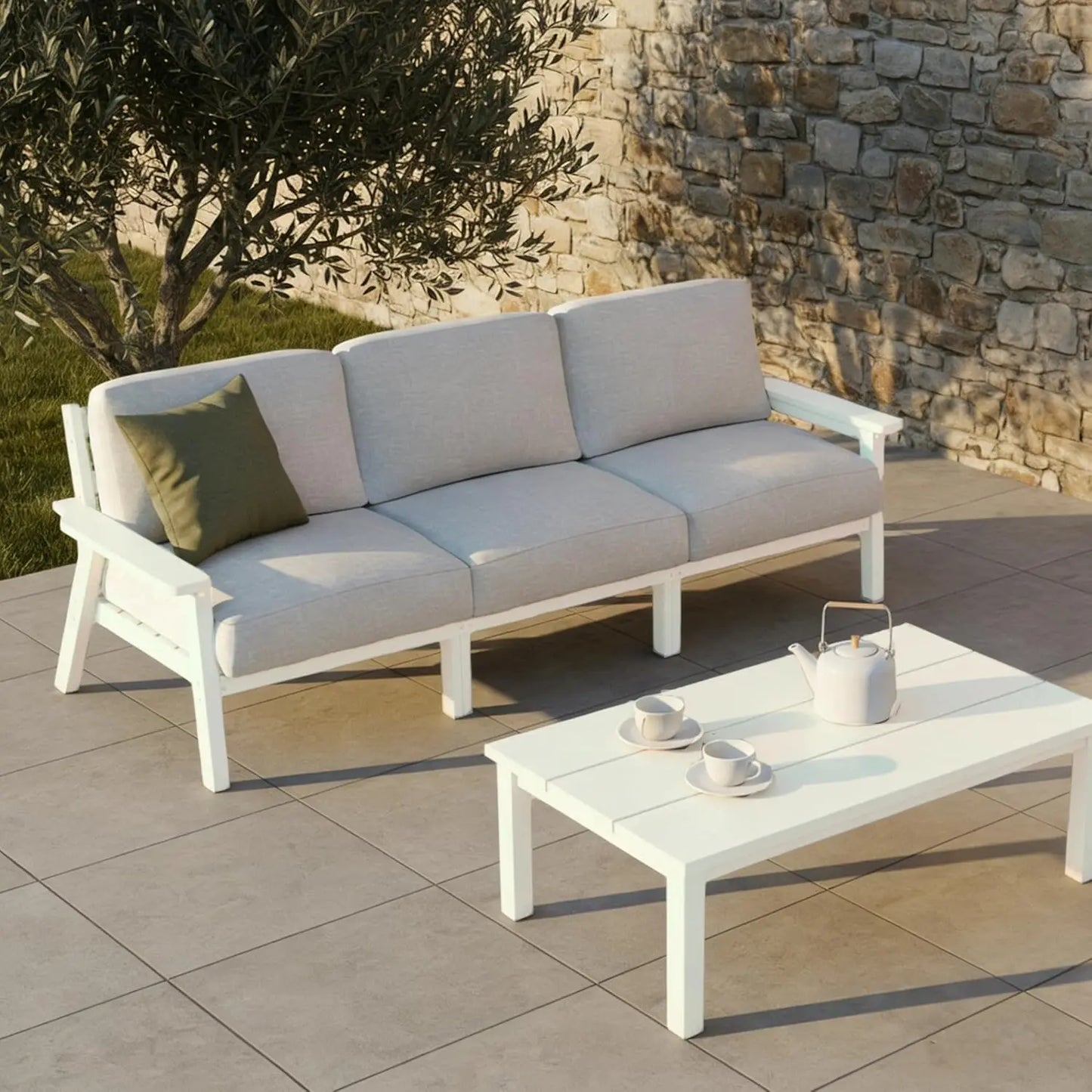 XIAOLANG Patio Three Seat Outdoor Sectional With Cushions