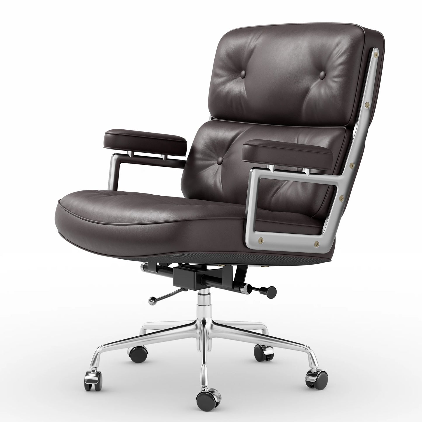 Champracer Ergonomic Leather Office Chair Aluminum Arms