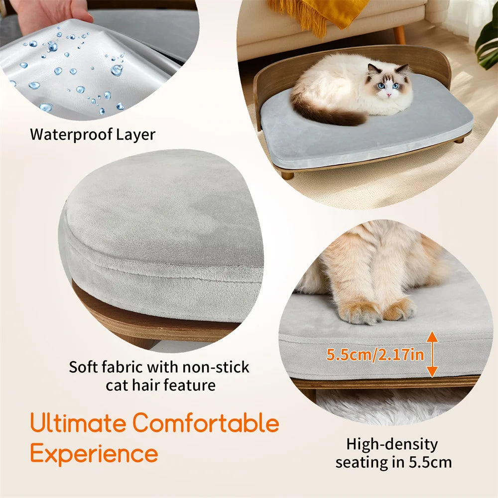 Borwart Elevated Wood Pet Sofa With Comfort Cushion