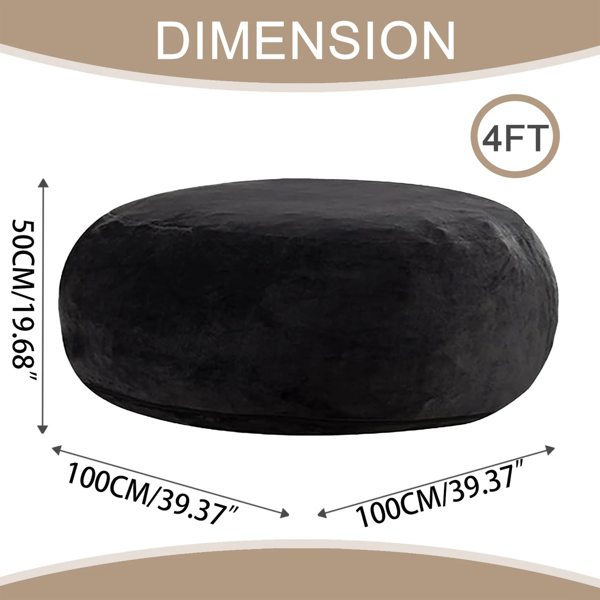 Memory Foam Beanbag Chair With Washable Flannel Cover