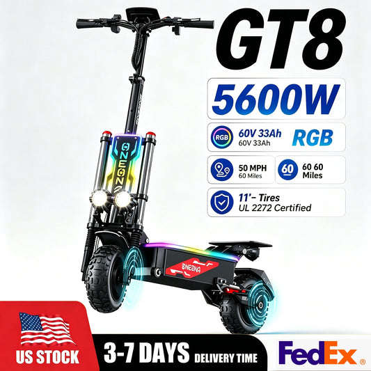 Fengqs Gt8 Pro Adult Electric Scooter With Led Display