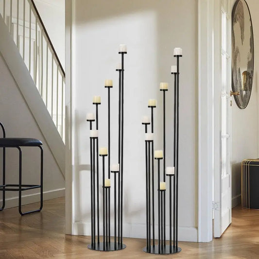 Nine Arm Metal Floor Candle Holder Home Decor