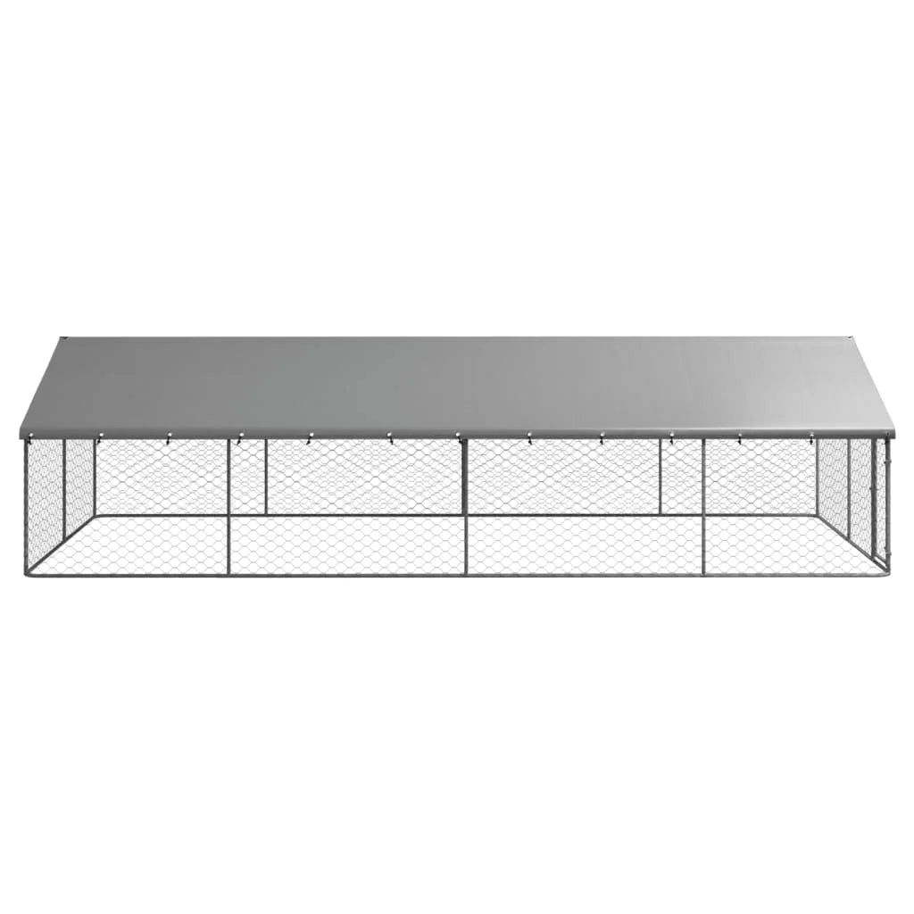 Outdoor Dog Kennel With Roof Galvanized Steel Large Secure Weatherproof For Dogs Multiple Sizes