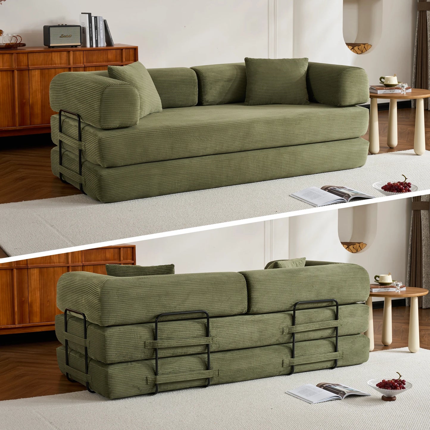 THOLASIS Folding Convertible Sofa Bed For Small Spaces