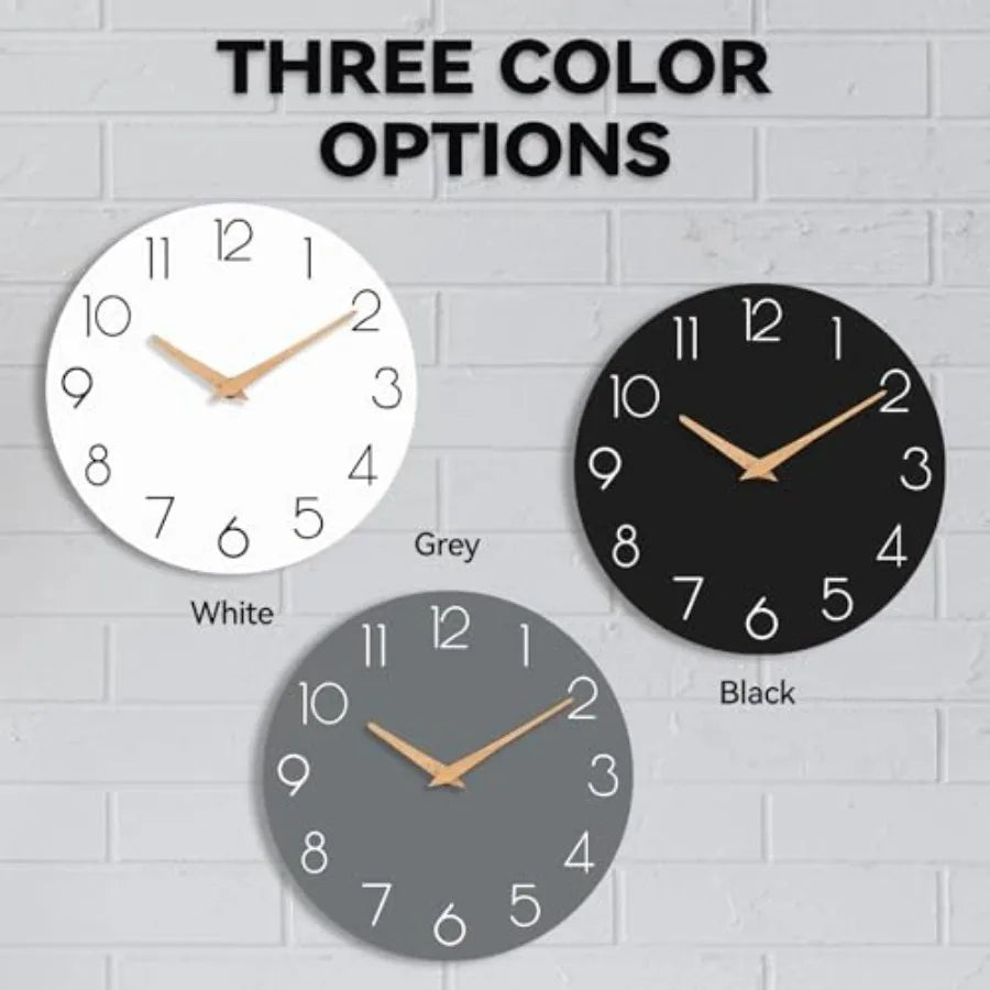 Silent Non-Ticking Wall Clock Battery Operated Home Use