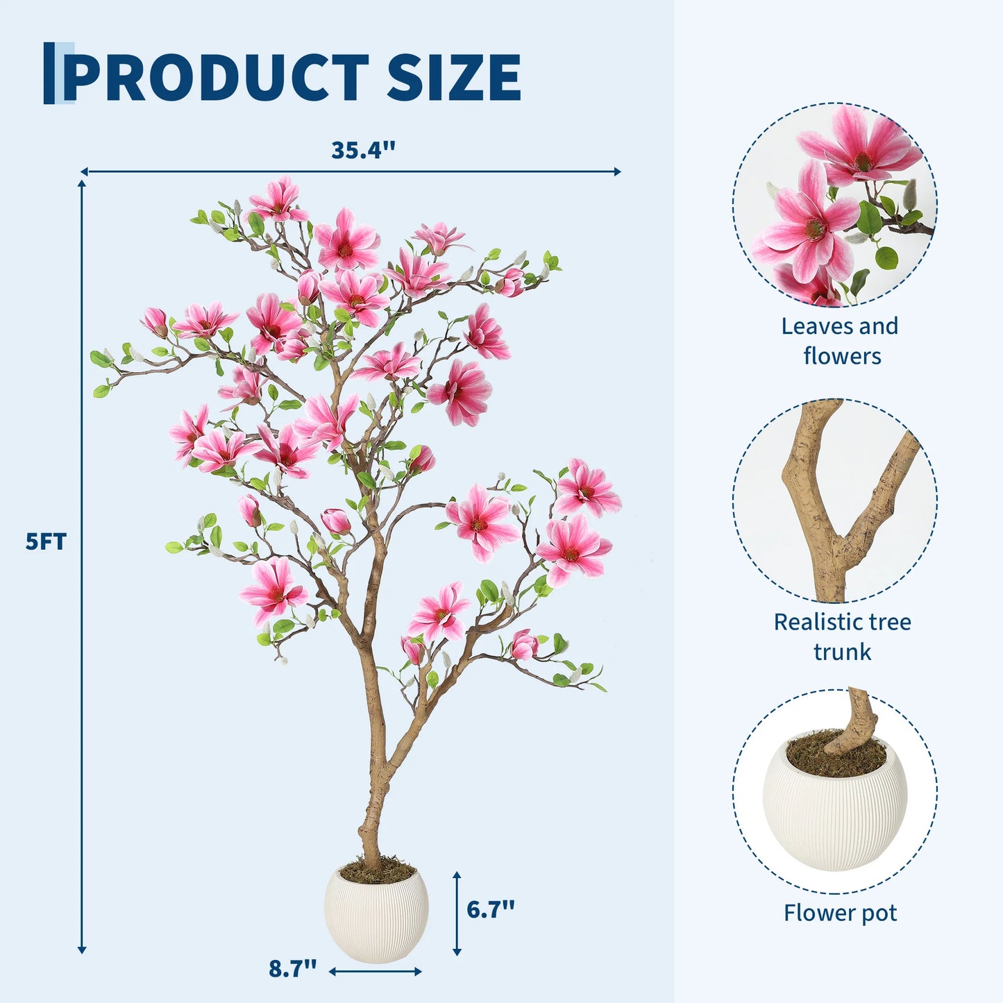 HiMISS Magnolia Artificial Tree For Home Decor