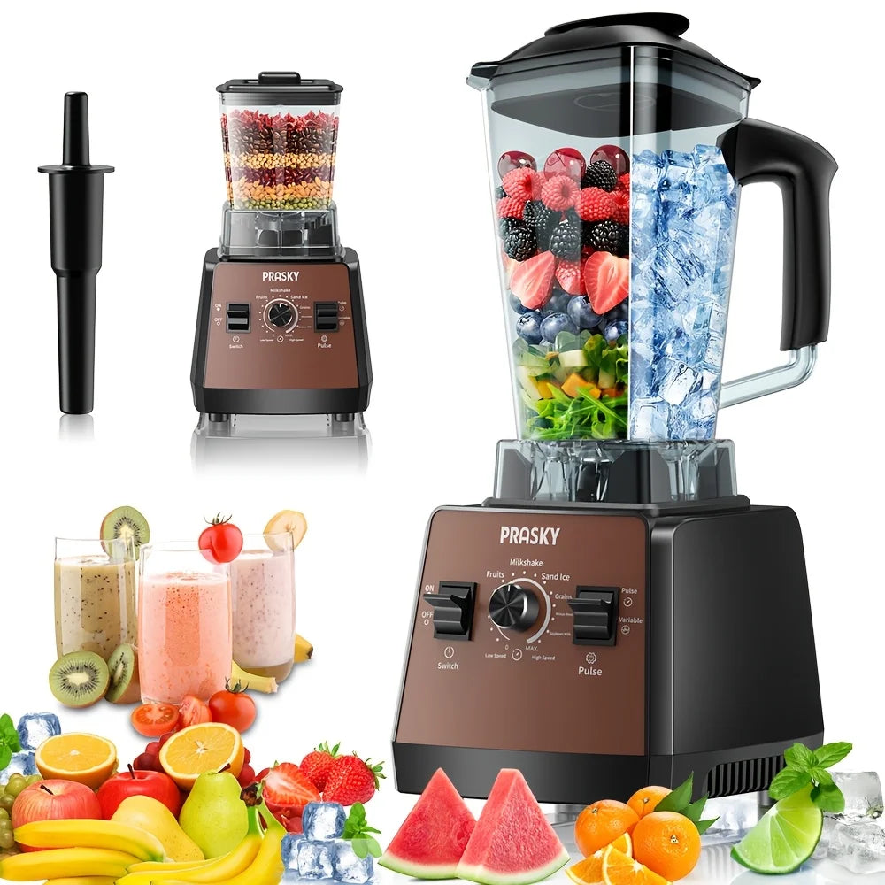 Prasky 2400W Blender And Grinder Combo Two Containers