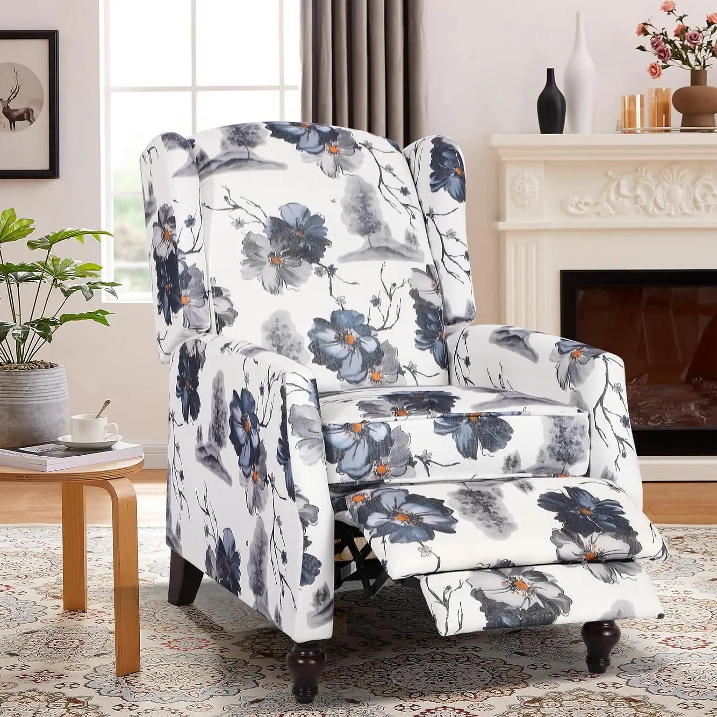 Massage Heat Wingback Recliner Armchair For Living Room