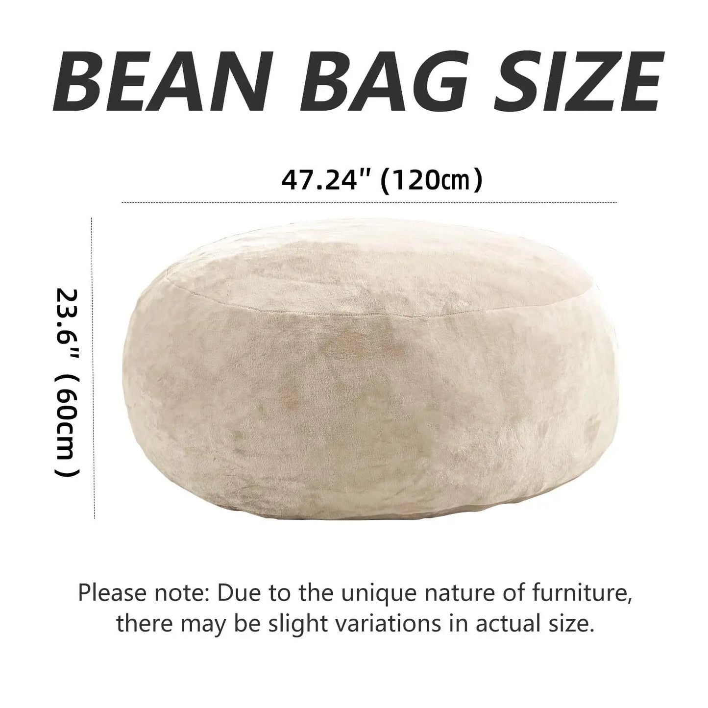 Memory Foam Beanbag Chair With Washable Flannel Cover