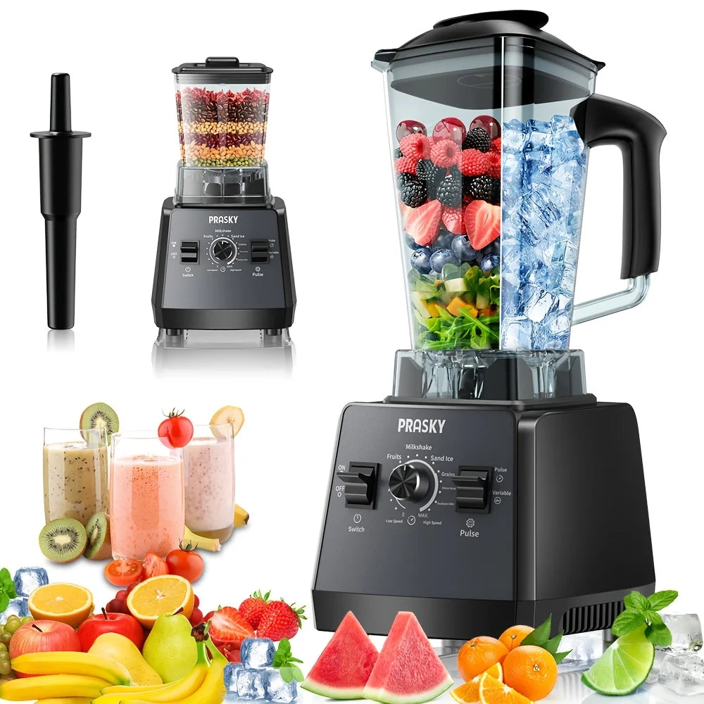 Prasky 2400W Blender And Grinder Combo Two Containers