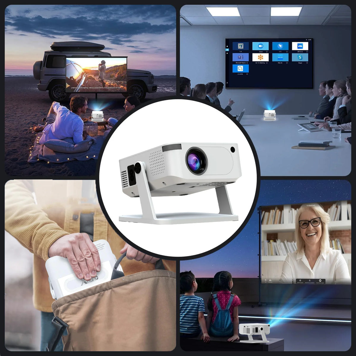 Xnano Android Digital Projector With Holder For Home Cinema