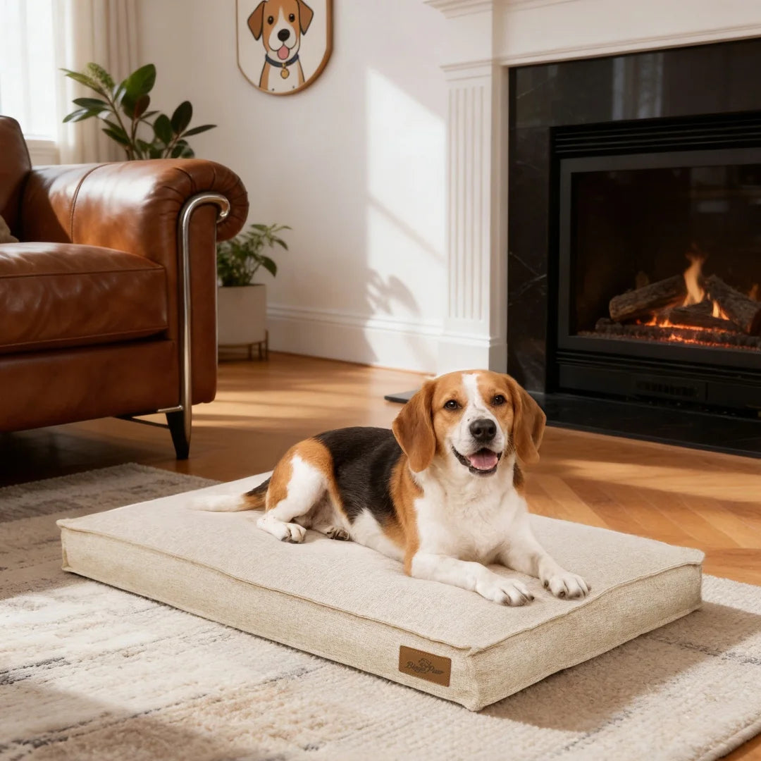 BingoPaw Waterproof Linen Dog Bed With Removable Cover