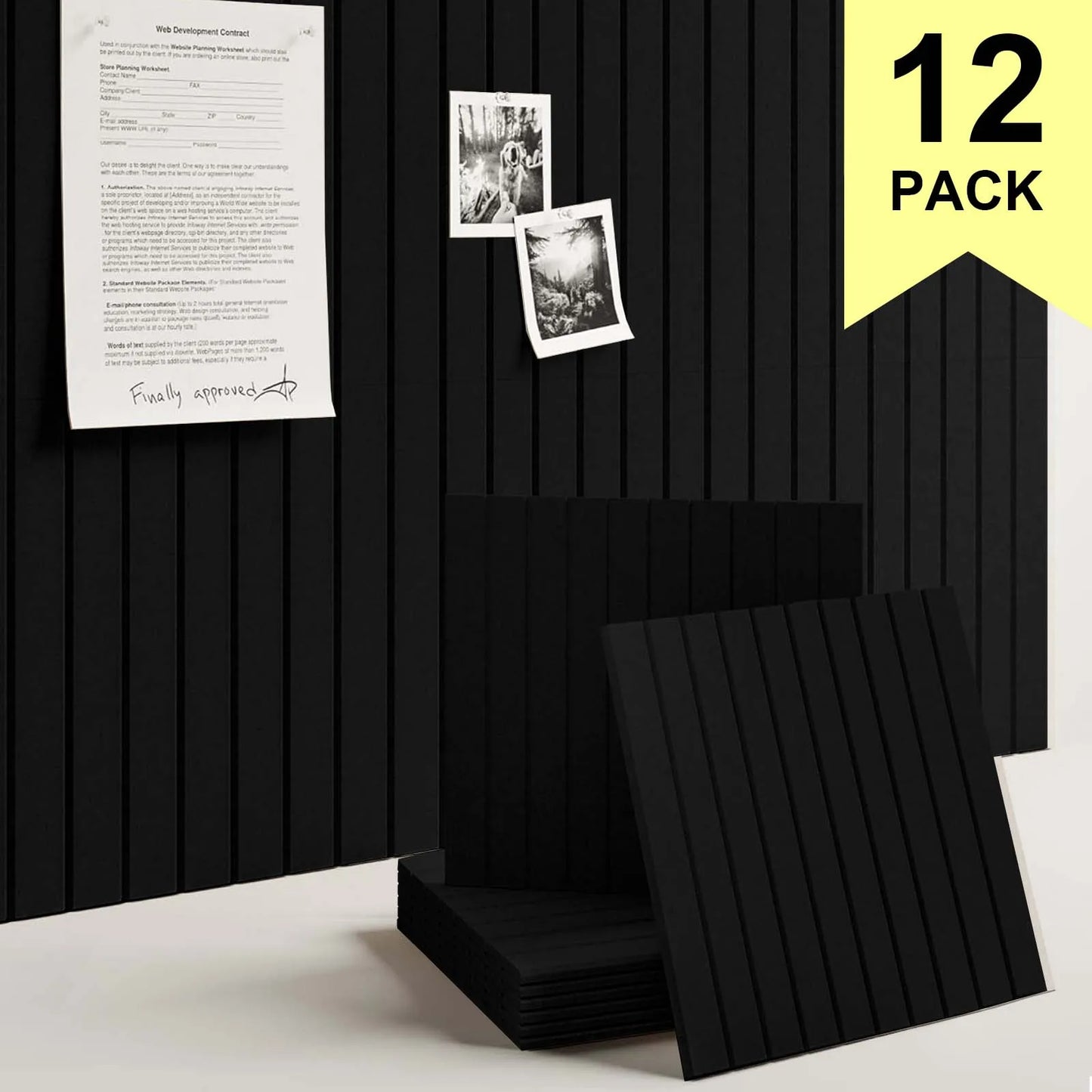 Felt Wall Tiles For Bulletin Boards 6 Pcs