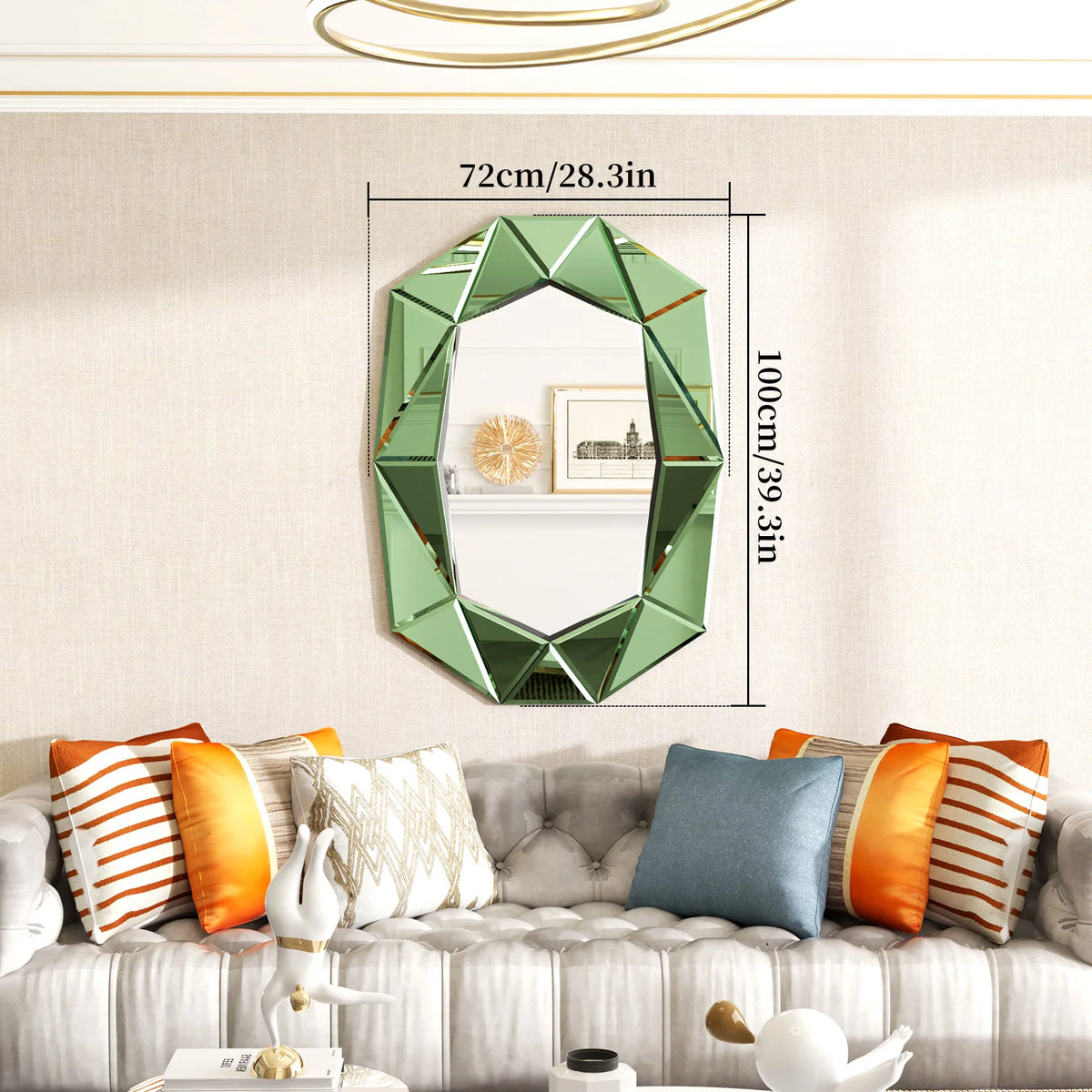 Wisfor Irregular Silver Glass Wall Mirror With Beveled Edge