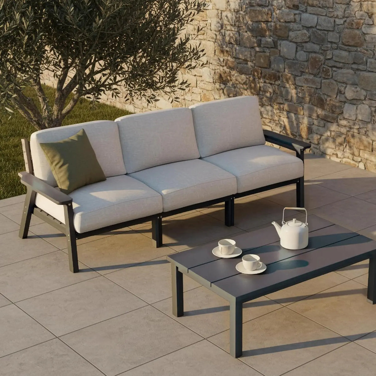 XIAOLANG Patio Three Seat Outdoor Sectional With Cushions