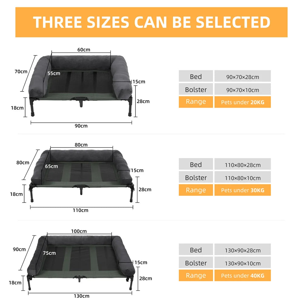 BORWART CN Outdoor Raised Dog Bed With Cooling Mat
