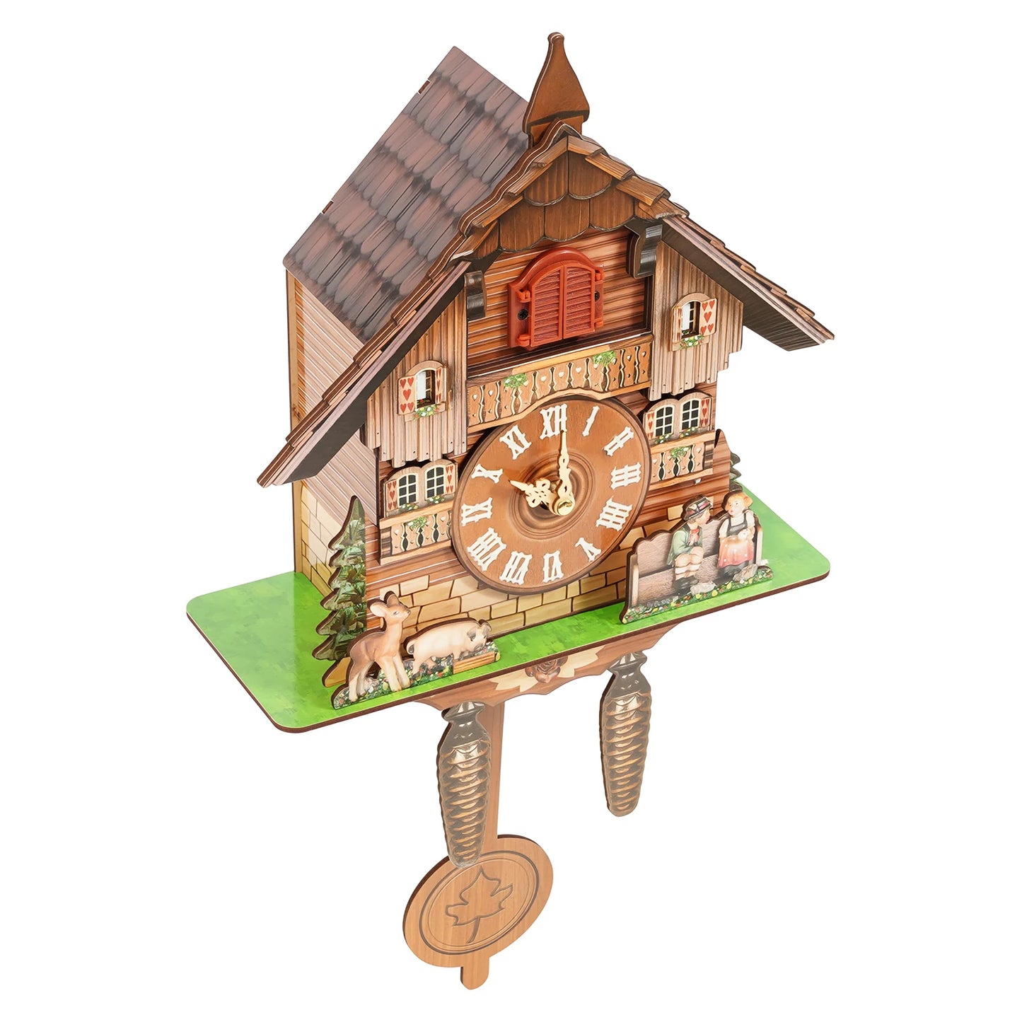 MDF Wall Mount Cuckoo Clock With 7:00 21:00 Chime Display