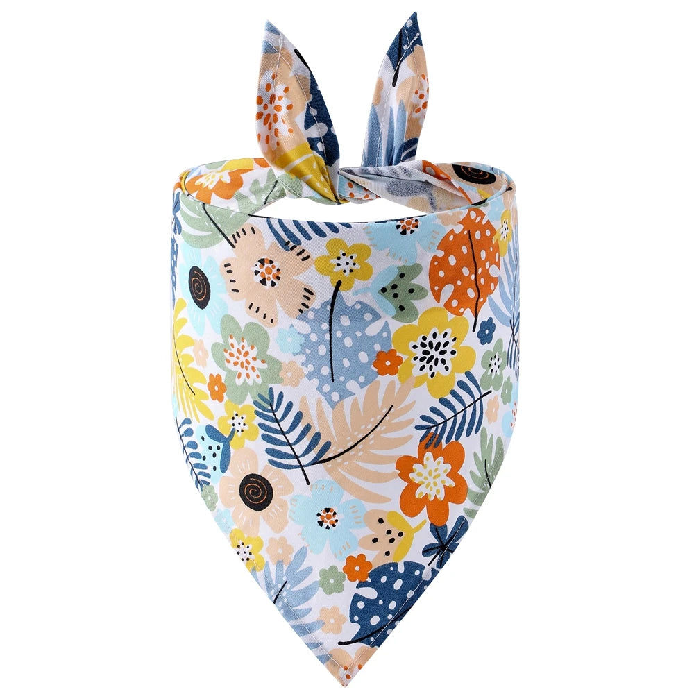 Dog Bandana Fruit Floral Spring Washable Soft Scarf
