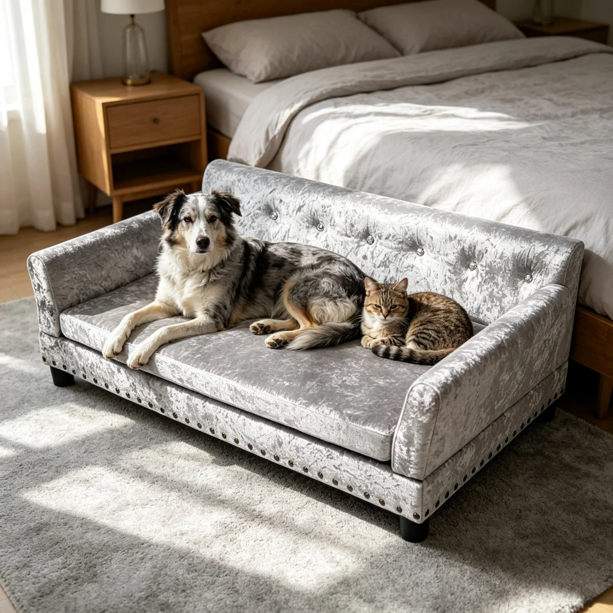 Bingopaw Elevated Dog Sofa Bed With Removable Cushion
